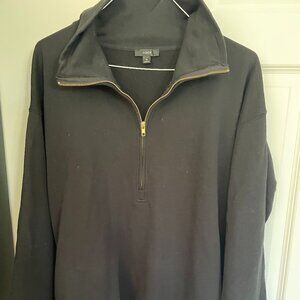 J Crew Quarter Zip University Pullover, size Medium, in Black